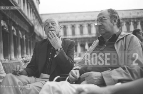 I PITTORI PIERO DORAZIO E GIUSEPPE SANTOMASO -  VENEZIA - 1983 - ©Graziano Arici/Rosebud2 / ARTE / PIAZZA SAN MARCO
