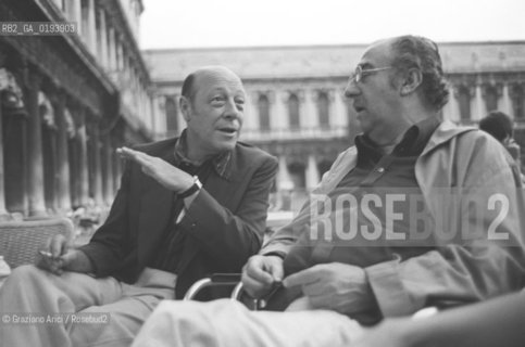 I PITTORI PIERO DORAZIO E GIUSEPPE SANTOMASO -  VENEZIA - 1983 - ©Graziano Arici/Rosebud2 / ARTE / PIAZZA SAN MARCO