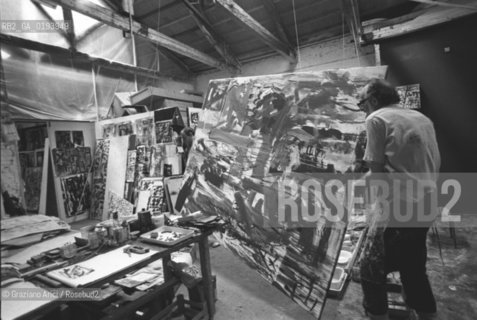 IL PITTORE EMILIO VEDOVA NEL SUO STUDIO - VENEZIA - 1979 - ©Graziano Arici/Rosebud2 / ARTE