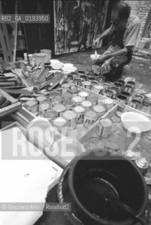 IL PITTORE EMILIO VEDOVA NEL SUO STUDIO - VENEZIA - 1979 - ©Graziano Arici/Rosebud2 / ARTE