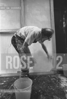 IL PITTORE EMILIO VEDOVA NEL SUO STUDIO - VENEZIA - 1979 - ©Graziano Arici/Rosebud2 / ARTE