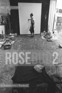 IL PITTORE EMILIO VEDOVA NEL SUO STUDIO - VENEZIA - 1979 - ©Graziano Arici/Rosebud2 / ARTE