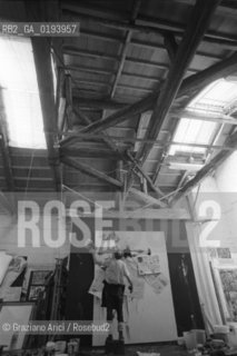 IL PITTORE EMILIO VEDOVA NEL SUO STUDIO - VENEZIA - 1987 - ©Graziano Arici/Rosebud2 / ARTE