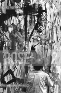 IL PITTORE EMILIO VEDOVA NEL SUO STUDIO - VENEZIA - 1987 - ©Graziano Arici/Rosebud2 / ARTE