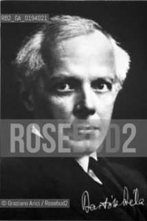 IL COMPOSITORE UNGHERESE BELA BARTOK ( 1881 - 1945 ) -  ©ARCHIVIO Graziano Arici/Rosebud2 / MUSICA CLASSICA / La cessione dei diritti si intende per quanto di nostra competenza; non comprende invece le eventuali spese relative a diritti che potranno essere richiesti dagli Enti cui appartengono le opere riprese. Tali costi, ove neccessari, e lÕespletamento di qualsivoglia pratica di richiesta permessi sono esclusivamente  a  carico del committente. .