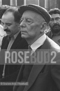 IL POLITICO GIANCARLO PAJETTA  AD UN COMIZIO - 1982 - VENEZIA  ©Graziano Arici/Rosebud2 / POLITICA / COMIZIO