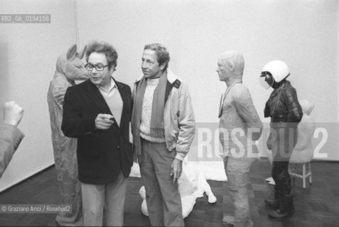 IL PITTORE ROBERT RAUSCHENBERG E LO SCULTORE GEORGE SEGAL   - VENEZIA - 1980 - ©Graziano Arici/Rosebud2 / ARTE / MOSTRA POP ART A PALAZZO GRASSI