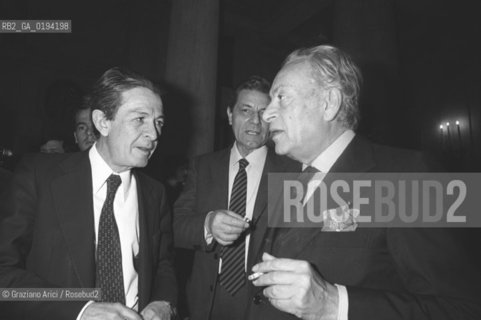 IL POLITICO SEGRETARIO DEL PARTITO COMUNISTA ITALIANO (PCI) 1972-84 ENRICO BERLINGUER CON IL PITTORE RENATO GUTTUSO - VENEZIA - 1982 - ©Graziano Arici/Rosebud2 / ARTE / POLITICA / PALAZZO GRASSI