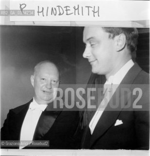 IL COMPOSITORE PAUL HINDEMITH AL TEATRO LA FENICE - VENEZIA  © 1983 ARCHIVIO Graziano Arici/Rosebud2 / MUSICA CLASSICA / ./ La cessione dei diritti si intende per quanto di nostra competenza; non comprende invece le eventuali spese relative a diritti che potranno essere richiesti dagli Enti cui appartengono le opere riprese. Tali costi, ove neccessari, e lÕespletamento di qualsivoglia pratica di richiesta permessi sono esclusivamente  a  carico del committente. .