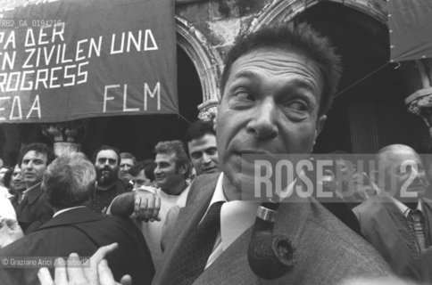 IL SINDACALISTA  LUCIANO LAMA A VENEZIA - 1980 - ©Graziano Arici/Rosebud2 / POLITICA / SEGRETARIO CGIL / COMIZIO / PIPA