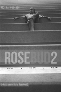 IL COMPOSITORE CONTEMPORANEO LUIGI NONO  DURANTE LE PROVE DI UN CONCERTO - 1981 - VENEZIA - ©Graziano Arici/Rosebud2 /  MUSICA CLASSICA ELETTRONICA / PALAZZETTO DELLO SPORT/ BIENNALE MUSICA