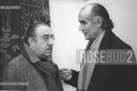 IL PITTORE GIUSEPPE SANTOMASO CON IL COMPOSITORE LUIGI NONO - 1982 - VENEZIA - ©Graziano Arici/Rosebud2 / ARTE / MUSICA CLASSICA ELETTRONICA