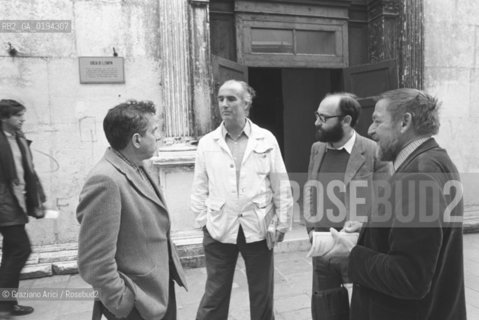 I COMPOSITORI CONTEMPORANEI LUIGI NONO , SALVATORE SCIARRINO E ALDO CLEMENTI - VENEZIA - 1983 - ©Graziano Arici/Rosebud2 / MUSICA CLASSICA CONTEMPORANEA  ELETTRONICA
