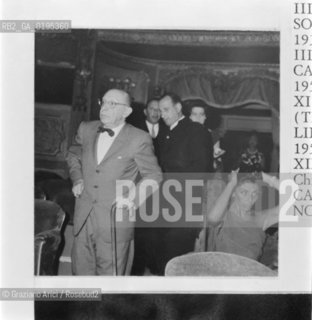 IL COMPOSITORE IGOR STRAVINSKIJ AL TEATRO LA FENICE - VENEZIA  © 1983 ARCHIVIO Graziano Arici/Rosebud2 / MUSICA CLASSICA /  La cessione dei diritti si intende per quanto di nostra competenza; non comprende invece le eventuali spese relative a diritti che potranno essere richiesti dagli Enti cui appartengono le opere riprese. Tali costi, ove neccessari, e lÕespletamento di qualsivoglia pratica di richiesta permessi sono esclusivamente  a  carico del committente. .