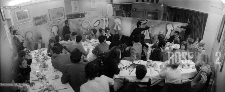 VENEZIA CENA PER LINAUGURAZIONE DI UNA MOSTRA DEL PITTORE MARIO PIRRO  © 1968 Graziano Arici/Rosebud2