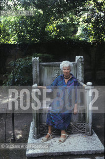 LA COLLEZIONISTA DARTE PEGGY GUGGENHEIM NELLA SUA CASA A VENEZIA  - 1979 -  ©Graziano Arici/Rosebud2 / ARTE / CA VENIER DEI LEONI