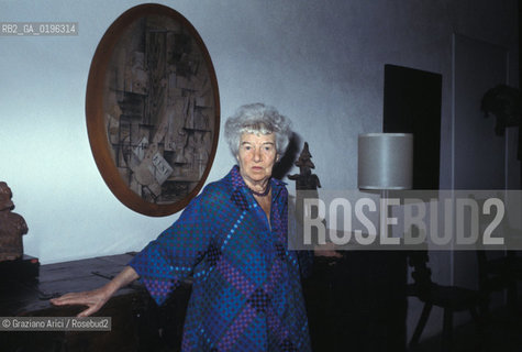 LA COLLEZIONISTA DARTE PEGGY GUGGENHEIM NELLA SUA CASA A VENEZIA  - 1979 -  ©Graziano Arici/Rosebud2 / ARTE / CA VENIER DEI LEONI
