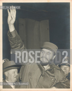 USA, NEW YORK 26 SEPTEMBER 1960, THE PRESIDENT OF REPUBLIC OF CUBA, FIDEL CASTRO RUZ IN A MERICA FOR HIS SPEECH AT THE UN GENERAL ASSEMBLY - ARCHIVIO Graziano Arici/Rosebud2 / PRESIDENTE DELLA REPUBBLICA / ONU / POLITICA