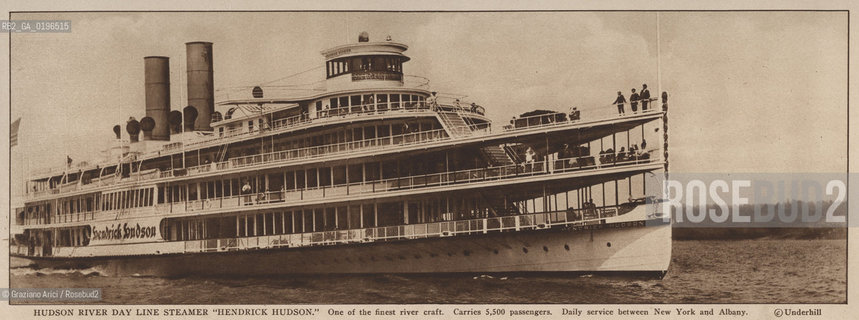 NEW YORK - USA - 1905 (?) HUDSON RIVER DAY LINE STEAMER HENDRICK HUDSON ©Graziano Arici/Rosebud2 NAVE.GEO