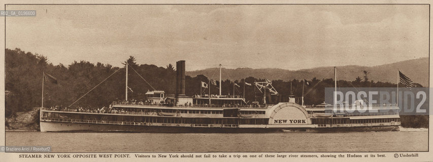 NEW YORK - USA - 1905 (?) STEAMER NEW YORK OPPOSITE WEST POINT ©Graziano Arici/Rosebud2 NAVE