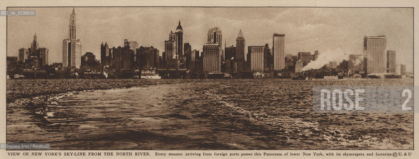 NEW YORK - USA - 1905 (?) VEW OF YORKS SKY-LINE FROM THE NORTH RIVER ©Graziano Arici/Rosebud2