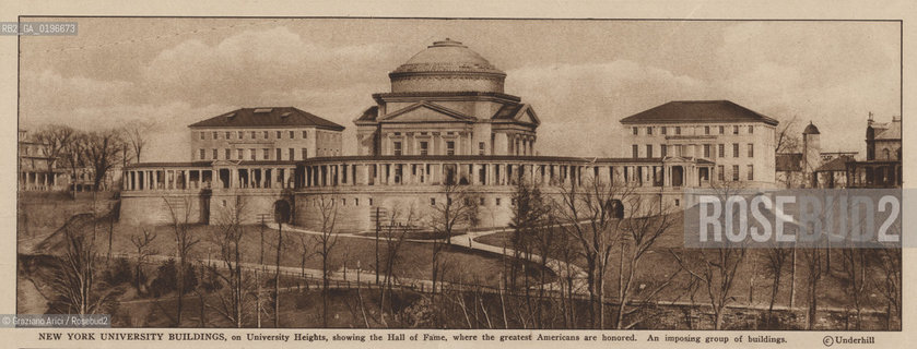 NEW YORK - USA - 1905 (?) NEW YORK UNIVERSITY BUILDINGS ©Graziano Arici/Rosebud2 UNIVERSITA DI NEW YORK