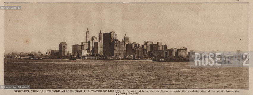 NEW YORK - USA - 1905 (?) BIRDS-EYE VIEW OF NEW YORK AS SEEN FROM THE STATUE OF LIBERTY ©Graziano Arici/Rosebud2 CITTA