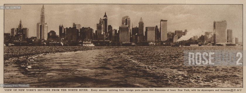 NEW YORK - USA - 1905 (?) VEW OF YORKS SKY-LINE FROM THE NORTH RIVER ©Graziano Arici/Rosebud2