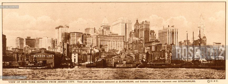 NEW YORK - USA - 1905 (?) VIEW OF NEW YORK SKYLINE FROM JERSEY CITY ©Graziano Arici/Rosebud2