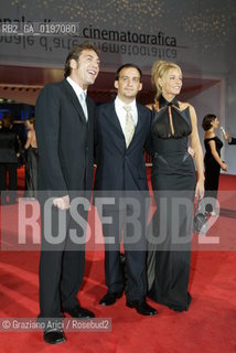 04_09_04 VENICE 61¡ FILM FESTIVAL - FILM MAR ADENTRO. THE DIRECTOR ALEJANDRO AMENABAR WITH THE ACTORS JAVIER BARDEM AND BELEN RUEDA.©Graziano Arici/Rosebud2 CINEMA