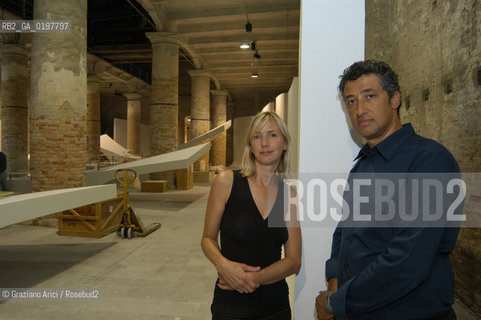 VENEZIA 30/08/04  - BIENNALE ARCHITETTURA :GLI ARCHITETTI HANY RASHID E LA MOGLIE LISE ANNE COUTURE ( ASYMPTOTE) ©Graziano Arici/Rosebud2 ARCHITETTO