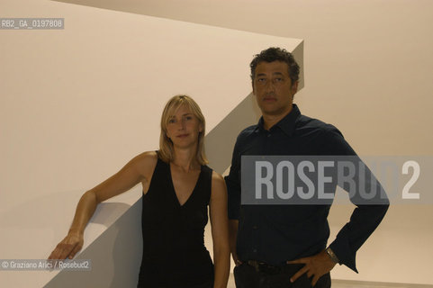 VENEZIA 30/08/04  - BIENNALE ARCHITETTURA :GLI ARCHITETTI HANY RASHID E LA MOGLIE LISE ANNE COUTURE ( ASYMPTOTE) ©Graziano Arici/Rosebud2 ARCHITETTO