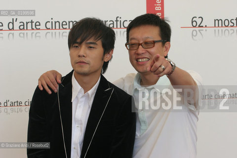 01_09_05 - 62 VENICE FILM FESTIVAL - FILM INITIAL D - LEFT TO RIGHT: THE ACTOR JAY CHOU AND THE DIRECTOR ANDREW LAU.©Graziano Arici/Rosebud2