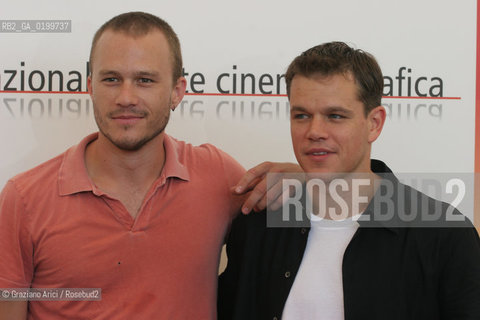 04_09_05 - 62 VENICE FILM FESTIVAL - FILM THE BROTHERS GRIMM - THE ACTORS HEATH LEDGER AND MATT DAMON.©Graziano Arici/Rosebud2