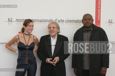 06_09_05 - 62 VENICE FILM FESTIVAL - FILM MARY - LEFT TO RIGHT: THE ACTRESS STEFANIA ROCCA, THE DIRECTOR ABEL FERRARA AND THE ACTOR FOREST WHITAKER..©Graziano Arici/Rosebud2