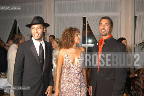 08/09/05 62¡ VENICE FILM FESTIVAL : THE LYBIAN PARTY : THE MOHAMMAR GHEDDAFI SONS MOTHASSAN AND SAADI WITH THE ACTRESS VALERIA GOLINO  ©Graziano Arici/Rosebud2