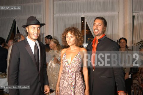 08/09/05 62¡ VENICE FILM FESTIVAL : THE LYBIAN PARTY : THE MOHAMMAR GHEDDAFI SONS MOTHASSAN AND SAADI WITH THE ACTRESS VALERIA GOLINO  ©Graziano Arici/Rosebud2