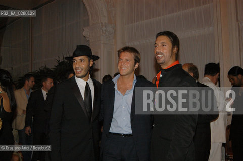 08/09/05 62¡ VENICE FILM FESTIVAL : THE LYBIAN PARTY : THE MOHAMMAR GHEDDAFI SONS SAADI AND MOTHASSAN WITH THE PRINCE EMANUELE FILIBERTO DI SAVOIA  ©Graziano Arici/Rosebud2