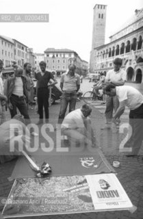 PADOVA 1984 MANIFESTAZIONE A PADOVA PER RICORDARE IL LUOGO DOVE PARLO ENRICO BERLINGUER SEGRETARIO DEL PCI PARTITO COMUNISTA ITALIANO PRIMA DI MORIRE ©Graziano Arici/Rosebud2 POLITICA