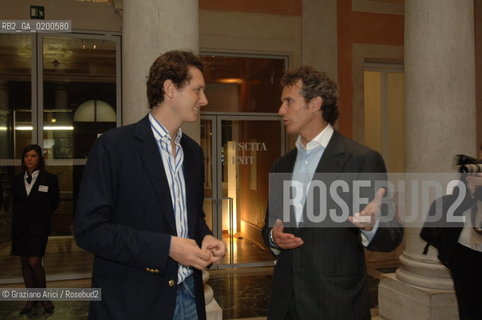 VENICE 29 APRILE 2006 -  OPENING OF THE PALAZZO GRASSI  AND THE EXPOSITION WHERE ARE WE GOING?  -  THE BUSINESSMEN JOHN ELKANN AND ALESSANDRO BENETTON ©Graziano Arici/Rosebud2 ARTE