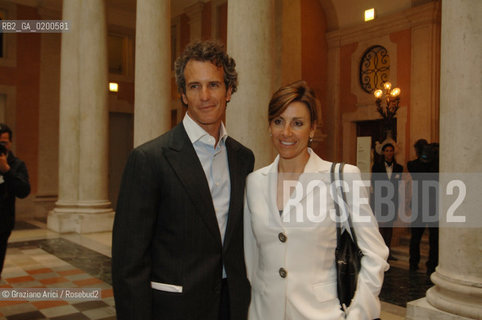 VENICE 29 APRILE 2006 -  OPENING OF THE PALAZZO GRASSI  AND THE EXPOSITION WHERE ARE WE GOING?  -  THE BUSINESSMAN ALESSANDRO BENETTON AND HIS WIFE DEBORAH COMPAGNONI ©Graziano Arici/Rosebud2 ARTE