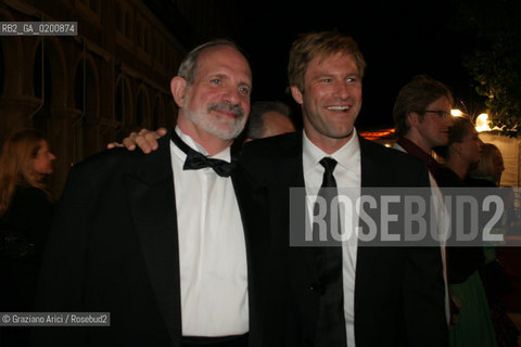 30_08_06 - 63 VENICE FILM FESTIVAL - FILM THE BLACK DAHLIA - OPENING PARTY - THE ACTOR AARON ECKHART AND THE DIRECTOR BRIAN DE PALMA.@ Graziano Arici/Rosebud2