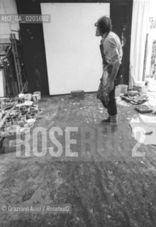 IL PITTORE EMILIO VEDOVA NEL SUO STUDIO - VENEZIA - 1979 - ©Graziano Arici/Rosebud2 / ARTE