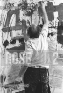 IL PITTORE EMILIO VEDOVA NEL SUO STUDIO - VENEZIA - 1979 - ©Graziano Arici/Rosebud2 / ARTE