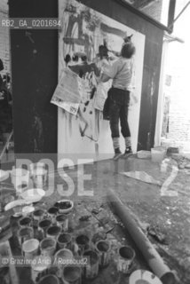 IL PITTORE EMILIO VEDOVA NEL SUO STUDIO - VENEZIA - 1979 - ©Graziano Arici/Rosebud2 / ARTE