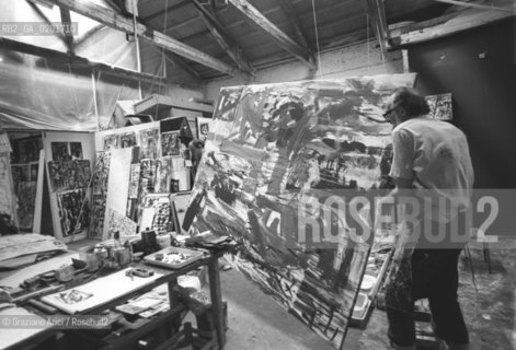 IL PITTORE EMILIO VEDOVA NEL SUO STUDIO - VENEZIA - 1979 - ©Graziano Arici/Rosebud2 / ARTE