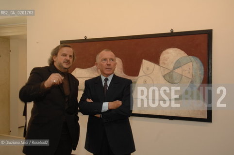 VENEZIA 9 NOVEMBRE 2006 - EXPOSITION IN PALAZZO GRASSI : PICASSO: LA JOIE DE VIVRE 1945/1948 - FRANCOIS PINAULT WITH AND THE EXPOSITION CURATOR JEAN-LOUS ANDRAL  ©Graziano Arici/Rosebud2