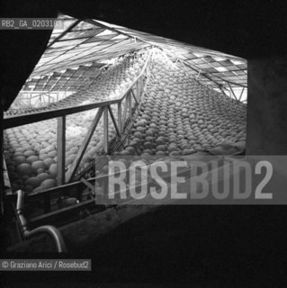 VENEZIA 1985 COPERTURA INTERNA DEL SALONE DI PALAZZO GRASSI © ARCHIVIO Graziano Arici/Rosebud2  INTERNI COPERTURA CORTILE INTERNO SALONE PALAZZO GRASSI VISTA DA SOPRA