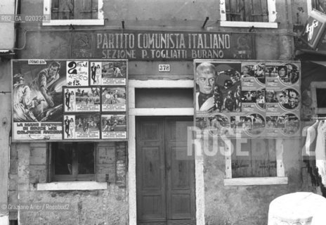VENEZIA 1977 SEZIONE PARTITO COMUNISTA © ARCHIVIO Graziano Arici/Rosebud2  PARTITO COMUNISTA ITALIANO FILM LOCANDINE ISOLA BURANO SEZIONE TOGLIATTI