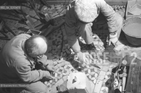 VENEZIA 1979 LAVORI DI RESTAURO AI MOSAICI DELLA BASILICA DI SAN MARCO © ARCHIVIO Graziano Arici/Rosebud2  BASILICA PIAZZA SAN MARCO MOSAICI RESTAURO